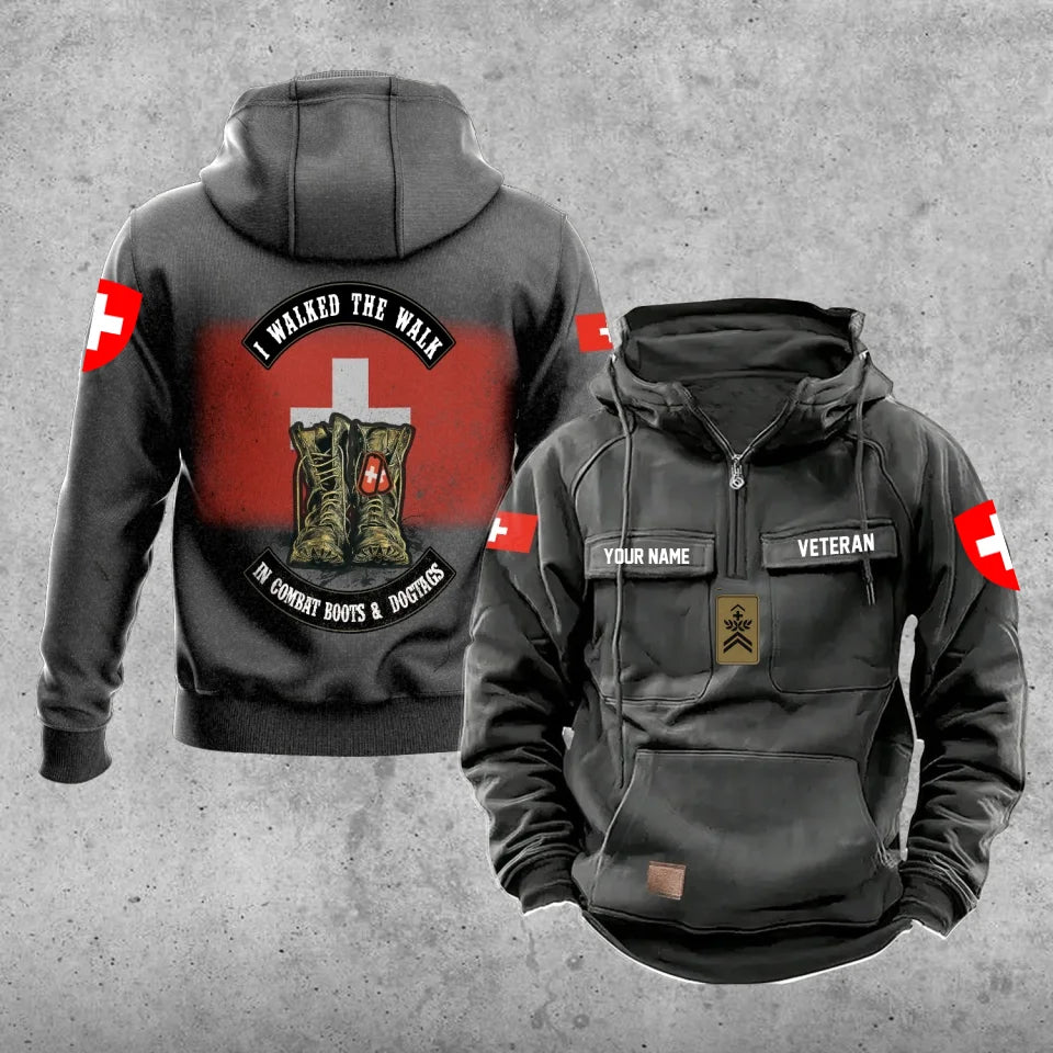 Personalized Swiss Soldier/Veteran Vintage Hoodie All Over Printed - 17207424