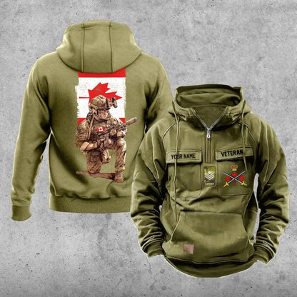 Personalized Canada Soldier/Veteran Vintage Hoodie All Over Printed - 21062402QA