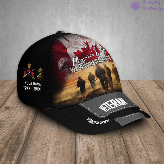 Personalized Rank, Year And Name Canada Soldier/Veterans Baseball Cap - 20062401QA