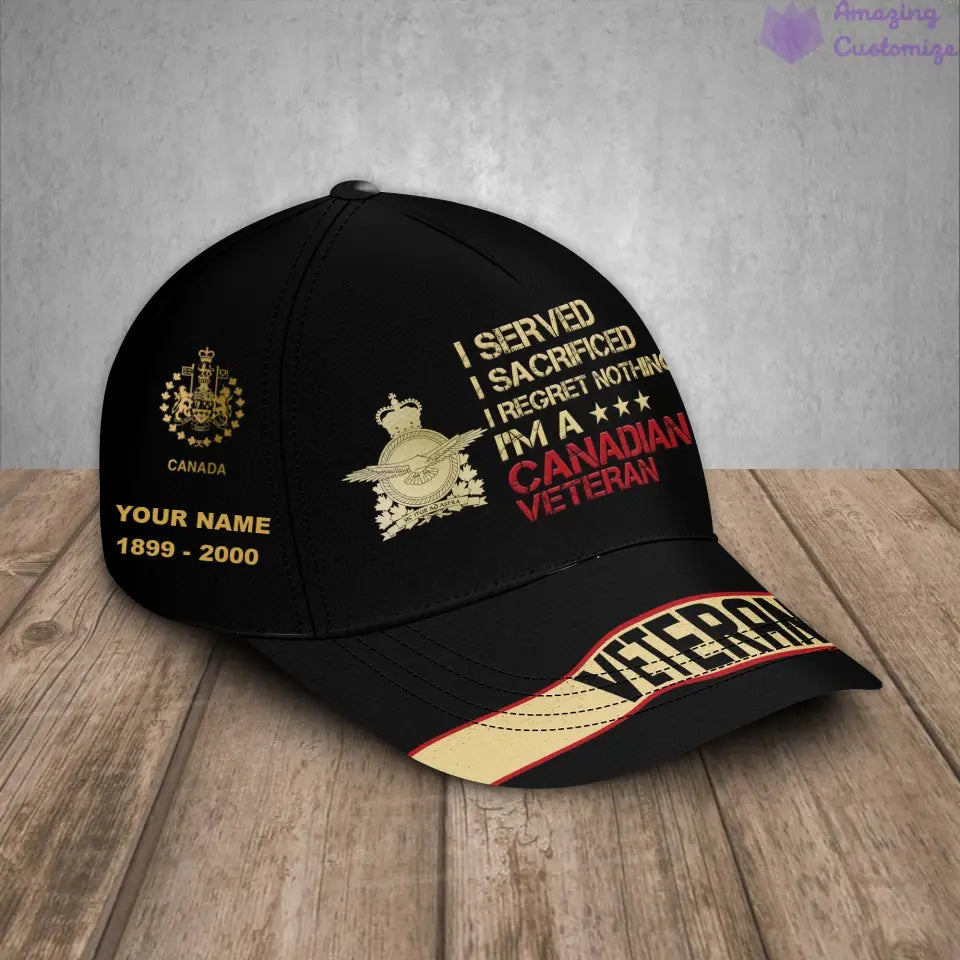Personalized Rank, Year And Name Canada Soldier/Veterans Camo Baseball Cap - 27052401QA