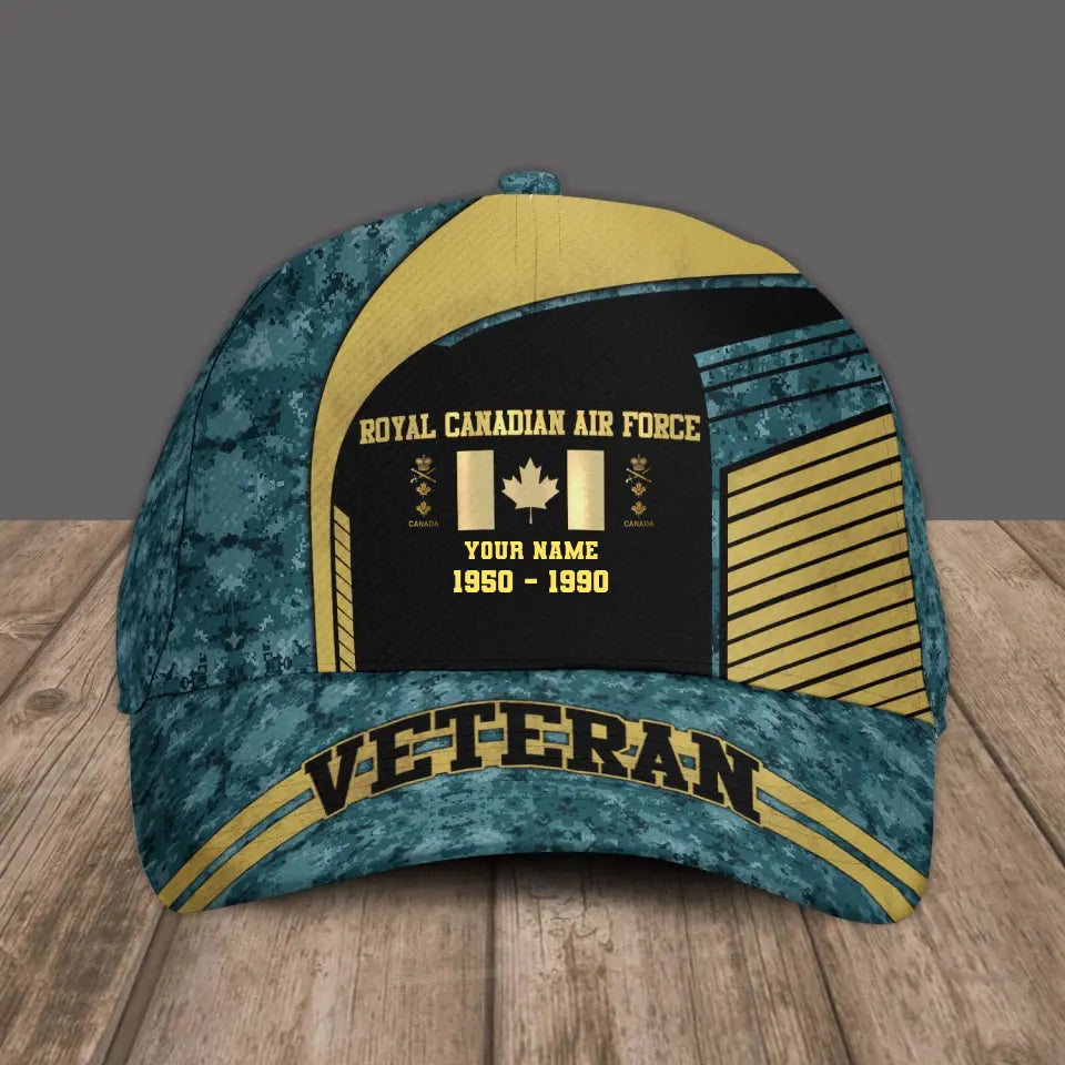 Personalized Rank, Year And Name Canadian Soldier/Veterans Camo Baseball Cap Veteran- 2103240001