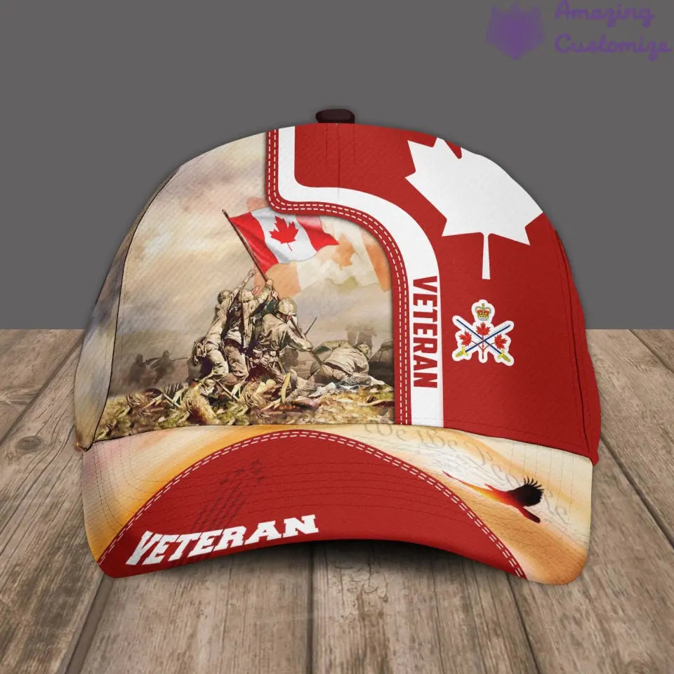Personalized Rank, Year And Name Canada Soldier/Veterans Camo Baseball Cap - 07062401QA