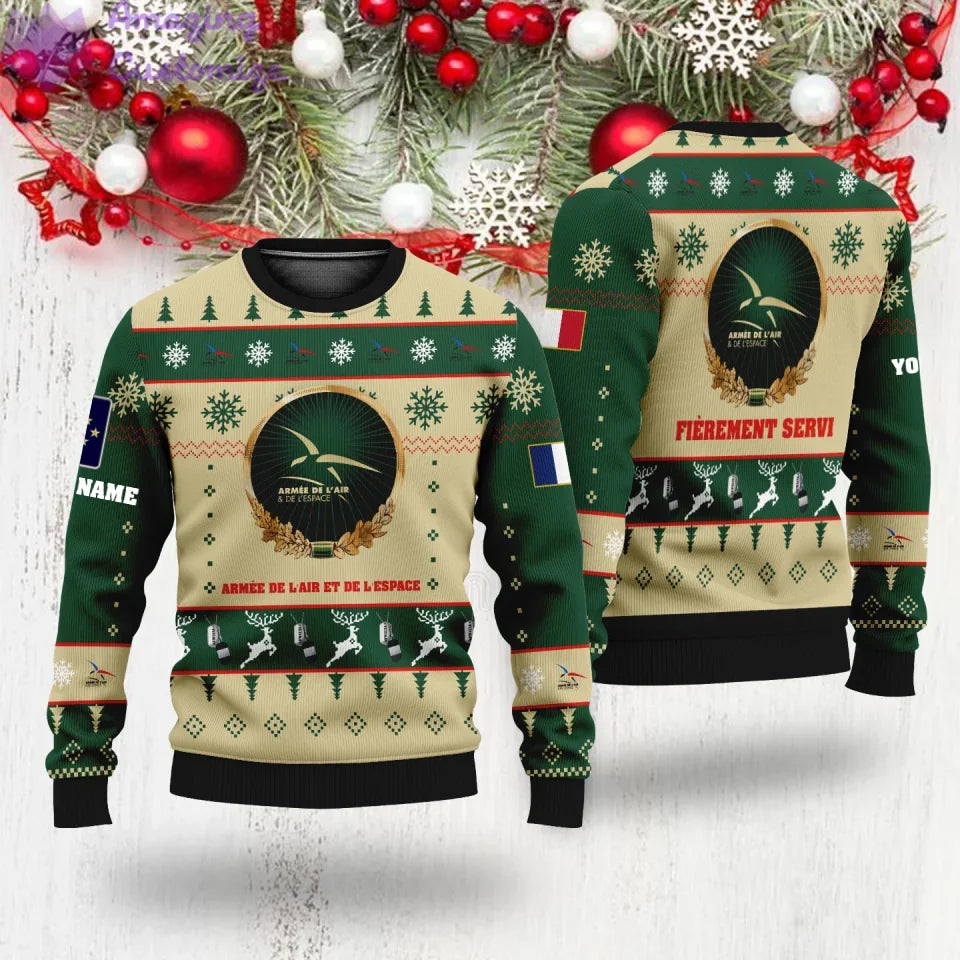 Al Amazing Personalized France Soldier/Veteran Camo with Name And Rank Sweater Al ...