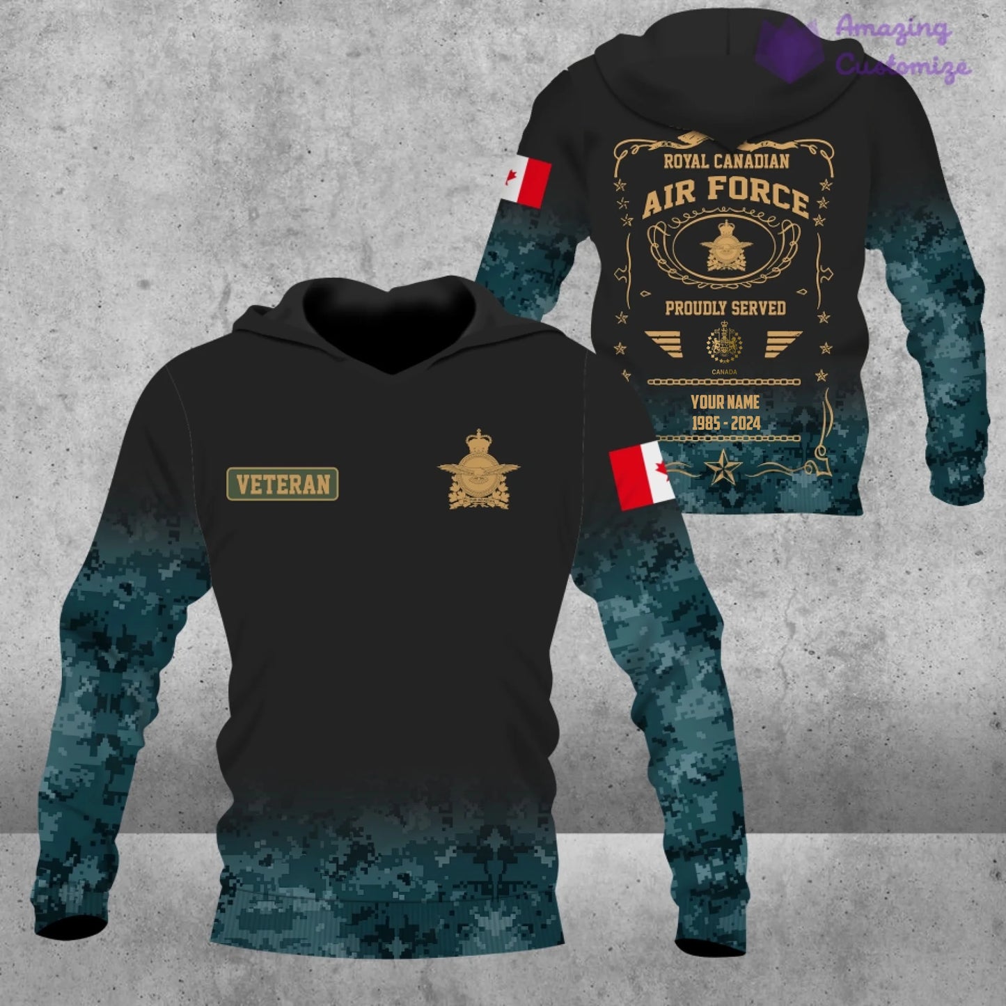 Personalized Canada Soldier/Veteran Camo with Name, Year and Rank Hawaii All Over Printed - 1721606402