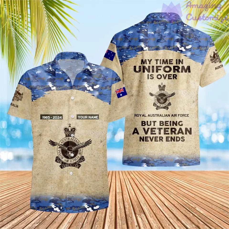 Personalized Australia Soldier/Veteran Camo with Name, Year and Rank Hawaii All Over Printed - 17200512