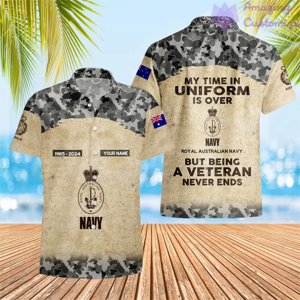 Personalized Australia Soldier/Veteran Camo with Name, Year and Rank Hawaii All Over Printed - 17200512