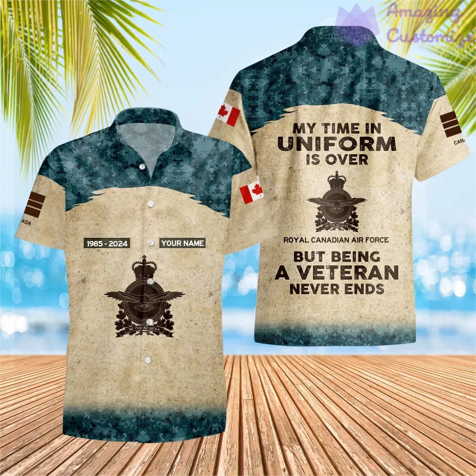 Personalized Canada Soldier/Veteran Camo with Name, Year and Rank Hawaii All Over Printed - 17200512