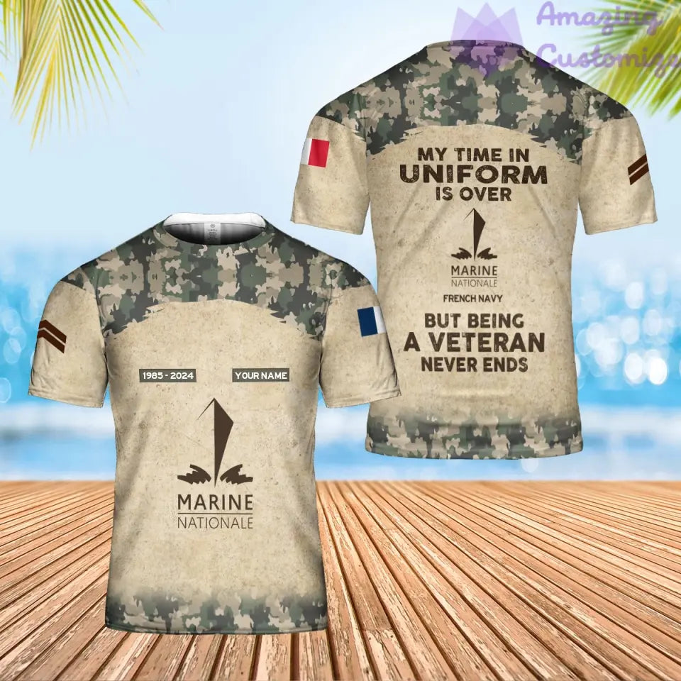 Personalized France Soldier/Veteran Camo with Name, Year and Rank Hawaii Shirt All Over Printed - 17200512