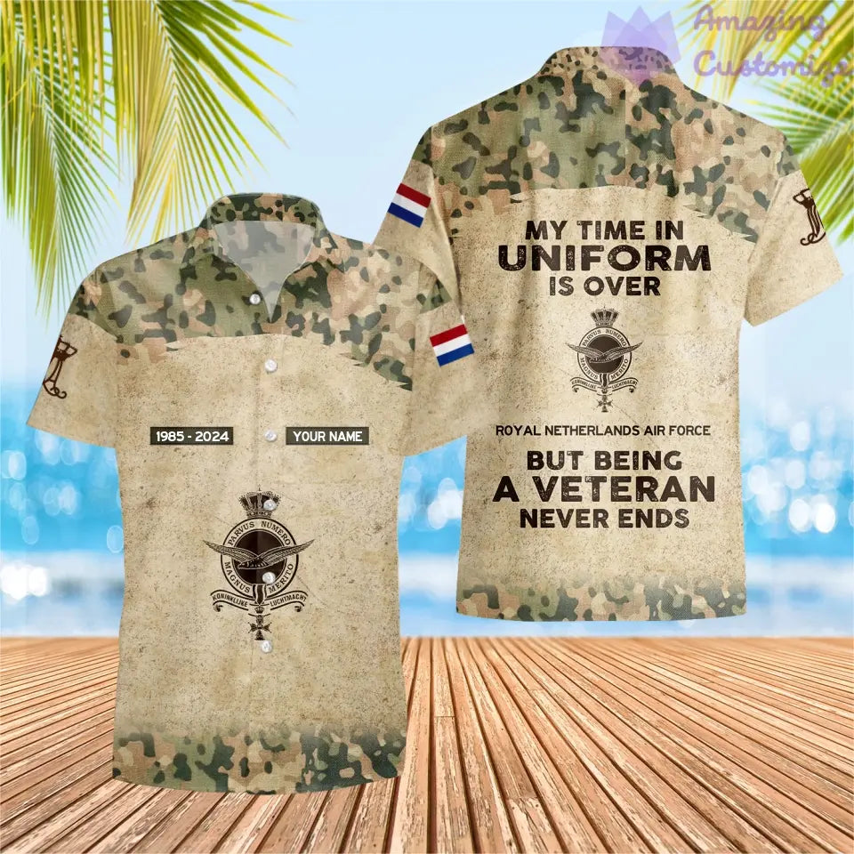Personalized Netherlands Soldier/Veteran Camo with Name, Year and Rank Hawaii Shirt All Over Printed - 17200512