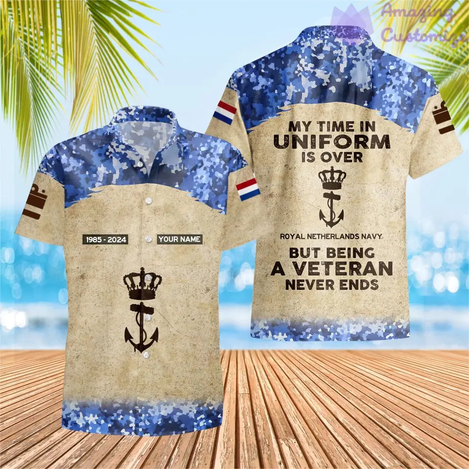 Personalized Netherlands Soldier/Veteran Camo with Name, Year and Rank Hawaii Shirt All Over Printed - 17200512