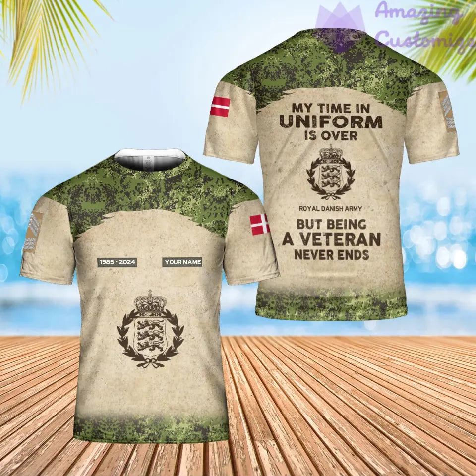 Personalized Denmark Soldier/Veteran with Name, Year and Rank Hawaii Shirt All Over Printed - 17200512