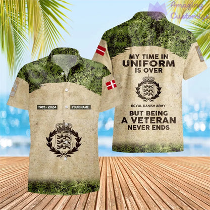 Personalized Denmark Soldier/Veteran with Name, Year and Rank Hawaii Shirt All Over Printed - 17200512