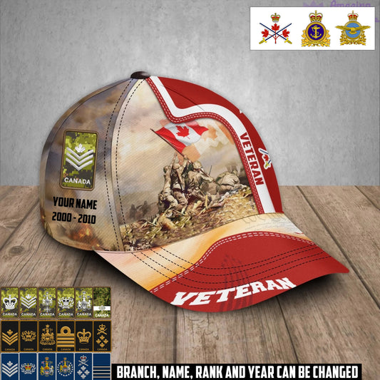Personalized Rank, Year And Name Canada Soldier/Veterans Camo Baseball Cap - 07062401QA