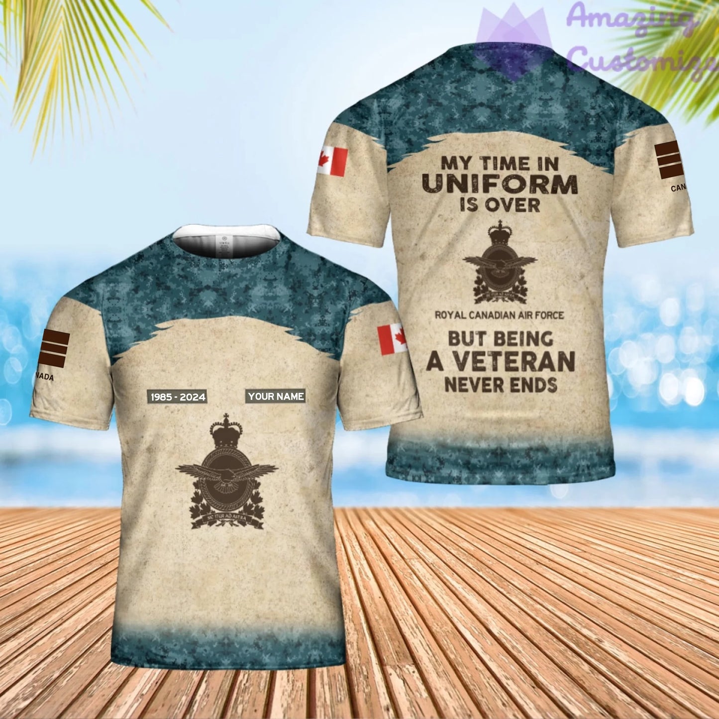 Personalized Canada Soldier/Veteran Camo with Name, Year and Rank Hawaii All Over Printed - 17200512