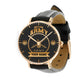 Personalized UK Soldier/ Veteran With Name, Rank and Black Stitched Leather Watch - 17424288 - Gold Version