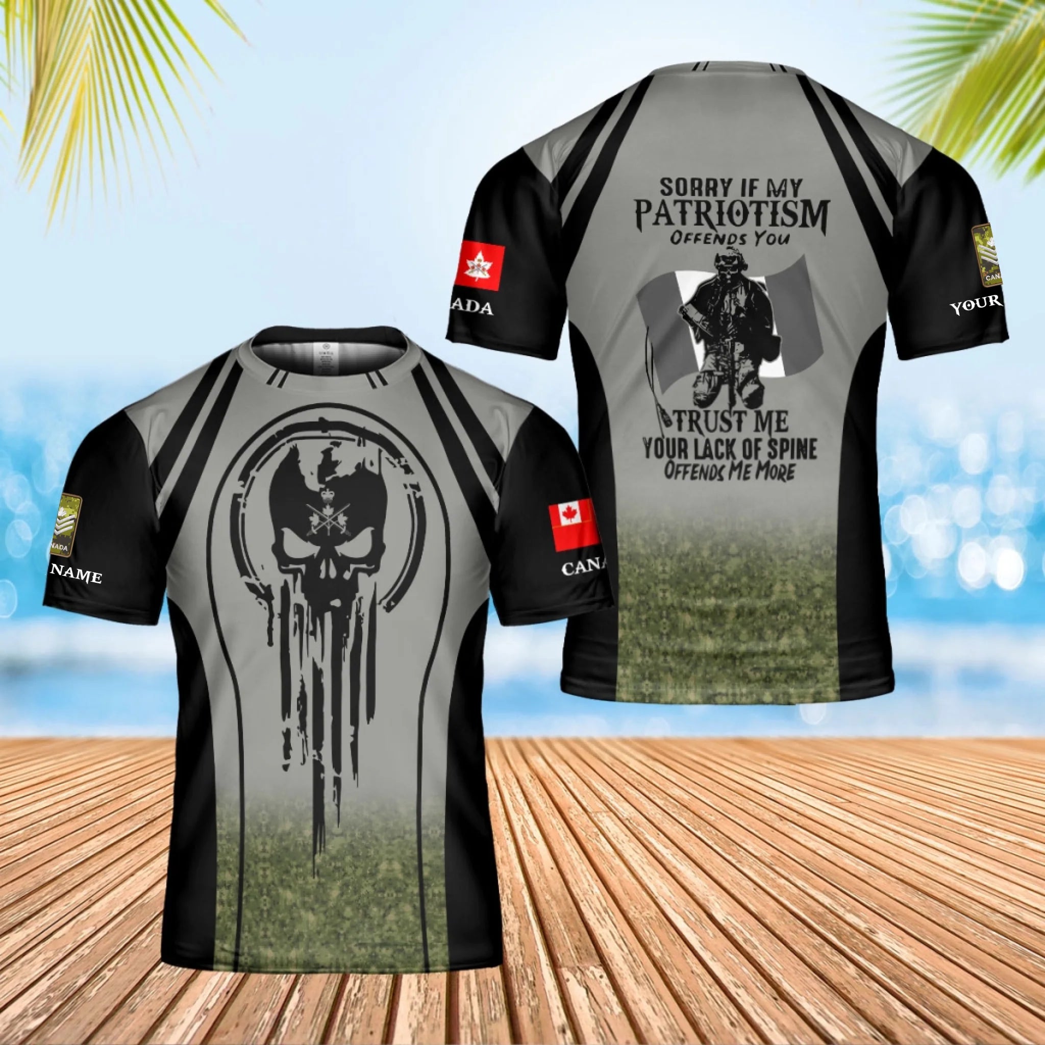 Personalized Canada Soldier/Veteran Camo with Rank and Name T-Shirt Al ...