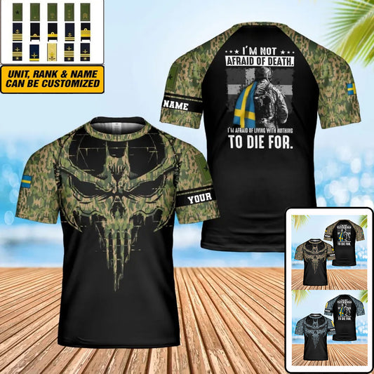 Personalized Sweden Soldier/ Veteran Camo With Name And Rank T-Shirt 3D Printed - 0402240003
