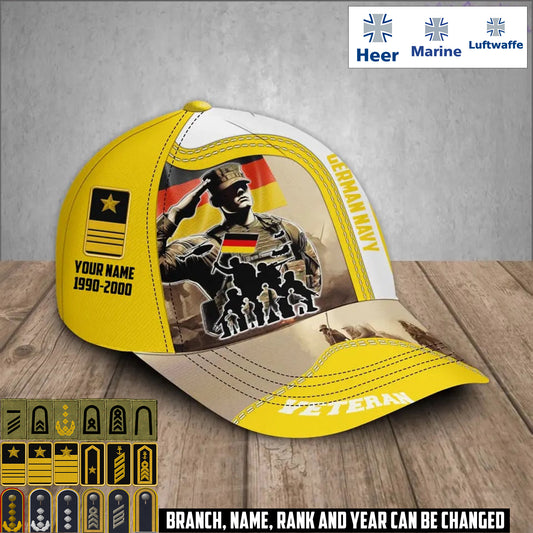 Personalized Rank, Year And Name Germany Soldier/Veterans Baseball Cap - 17212608