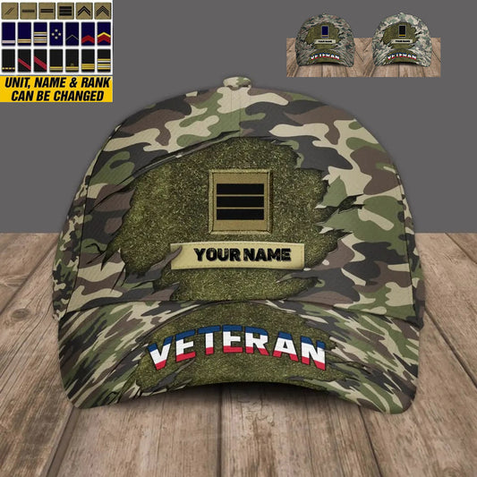 Personalized Rank And Name France Soldier/Veterans Camo Baseball Cap - 2905230003-D04