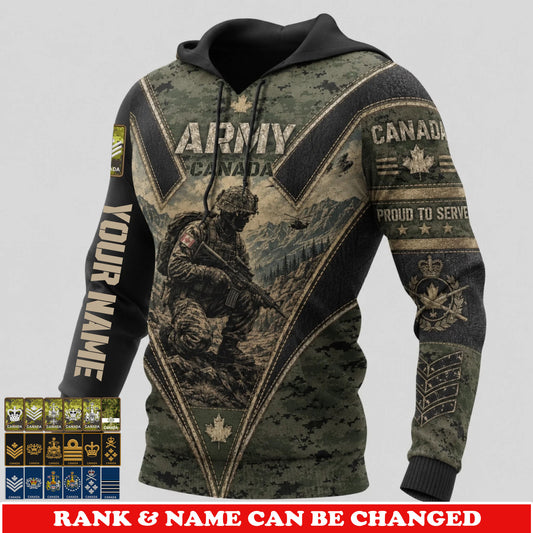 Personalized Canada Soldier/Veteran with Name & Rank Hoodie All Over Printed - 177811200
