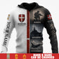 Personalized Denmark Soldier/Veteran with Name & Rank Hoodie All Over Printed - 177785280