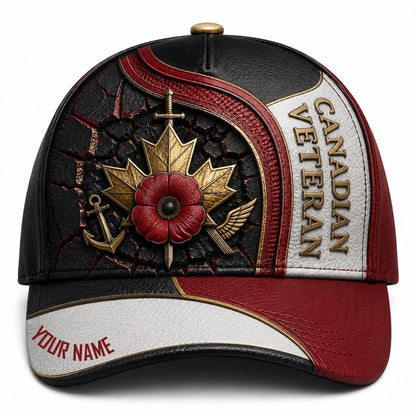 Personalized Name Canada Soldier/Veterans All Over Printed Baseball Cap - QK1779667208