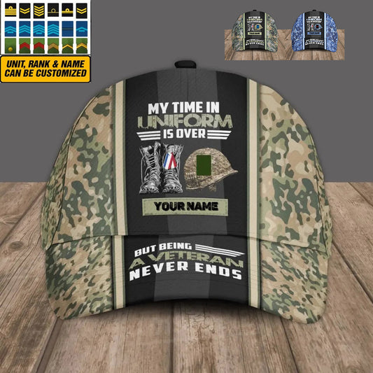 Personalized Rank And Name Netherlands Soldier/Veterans Camo Baseball Cap - 0606230003