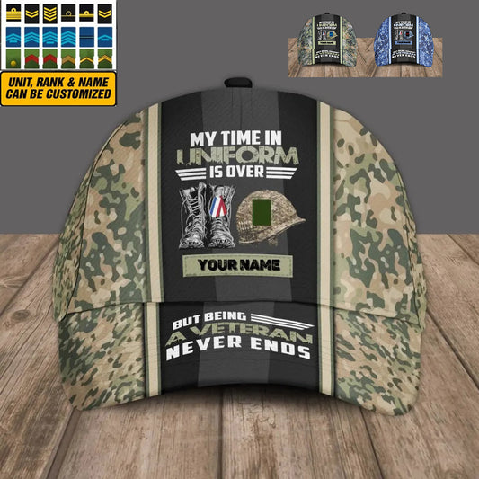 Personalized Rank And Name Netherlands Soldier/Veterans Camo Baseball Cap - 1686009602