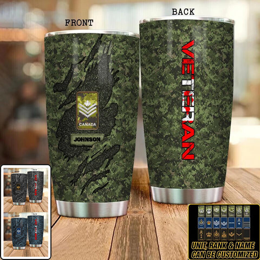 Personalized Canadian Veteran/ Soldier Camo Tumbler All Over Printed 0502240006