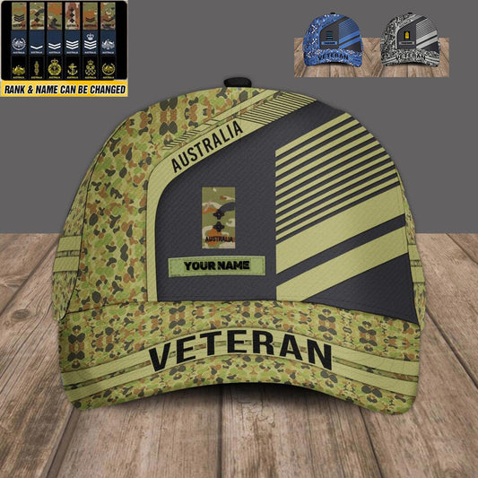 Personalized Rank And Name Australian Soldier/Veterans Camo Baseball Cap - 2703230006