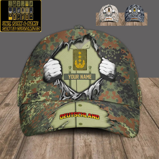 Personalized Rank And Name Germany Soldier/Veterans Camo Baseball Cap - 16907616