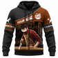 Personalized Carpenter Zip Hoodie - Brown Diagonal Band Hand Plane - front view