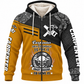 Personalized Carpenter Fleece Zip Hoodie - Yellow Black Carpenter Skull Quote - front view