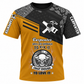 Personalized Carpenter T-Shirt - Yellow Black Carpenter Skull Quote - front view