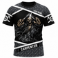 Personalized Carpenter T-Shirt - Black Grey Hooded Skull - front view
