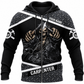 Personalized Carpenter Zip Hoodie - Black Grey Hooded Skull - front view