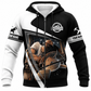 Personalized Carpenter Fleece Zip Hoodie - Black White Panel Circular Saw - front view