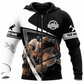 Personalized Carpenter Zip Hoodie - Black White Panel Circular Saw - front view