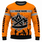 Personalized Carpenter Sweatshirt - Orange Carpenter Tools Badge - front view