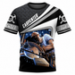 Personalized Carpenter T-Shirt - Black Grey Diagonal Stripes Circular Saw - front view