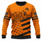 Personalized Carpenter Sweatshirt - Orange Brickwork American Flag - front view
