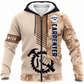 Personalized Carpenter Fleece Zip Hoodie - Tan Camouflage Saw Blade - front view
