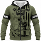 Personalized Carpenter Fleece Zip Hoodie - Olive Green American Flag Carpenter - front view