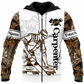 Personalized Carpenter Zip Hoodie - White Camouflage Woodworker - front view