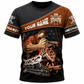 Personalized Mechanic T-Shirt - Brown Engine Repair Illustration - front view