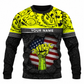Personalized Mechanic Sweatshirt - Yellow Gears Wrench Fist American Flag - front view