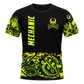 Personalized Mechanic T-Shirt - Black Yellow Gear Pattern - front view