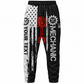 Personalized Mechanic Long Pants - Black White Tools Red Wrench - front view