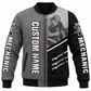 Personalized Mechanic Bomber Jacket - Grey Black Mechanic At Work - front view