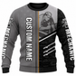 Personalized Mechanic Sweatshirt - Grey Black Mechanic At Work - front view